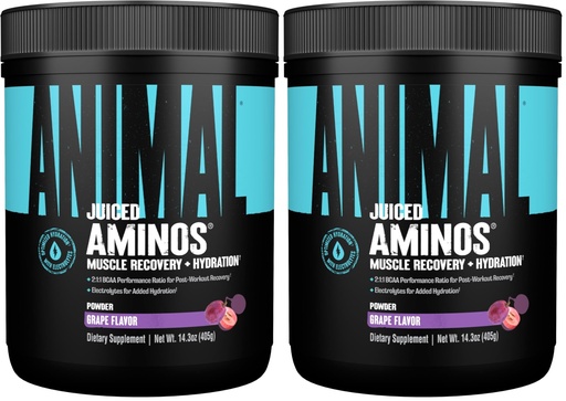 [BRSRGGQLDEFBACA6] Animal Juiced Amino Acids - BCAA Powder EAA Matrix Plus Hydration with Electrolytes and Sea Salt Anytime Recovery and Improved Performance,Grape Flavor,30 Servings,(Pack of 2)