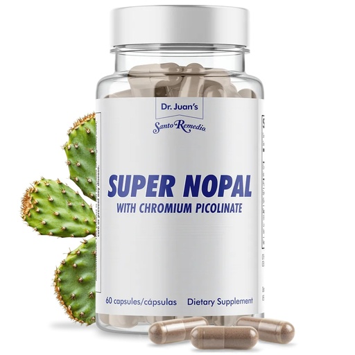 [BRSROAL2CVYBYEI7] Santo Remedio Super Nopal, Exclusive Formula with Nopal, Gurmar (Gymnema Silvestre), Chromium Picolinate and Vanadyl Sulfate. 60 Capsules (30 Servings)