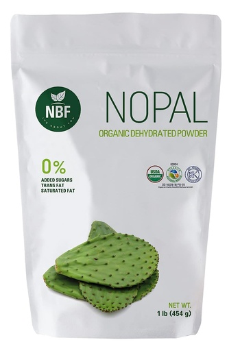 [BRSWGFARDF4A22D6] NBF NATURA BIO FOODS - Organic Nopal Cactus Mixing Powder | Keto & Sugar-Free Fiber Supplement | Gut Support | Ideal for Smoothies & Juices | Vegan Friendly, 16 Ounce (Pack of 1)