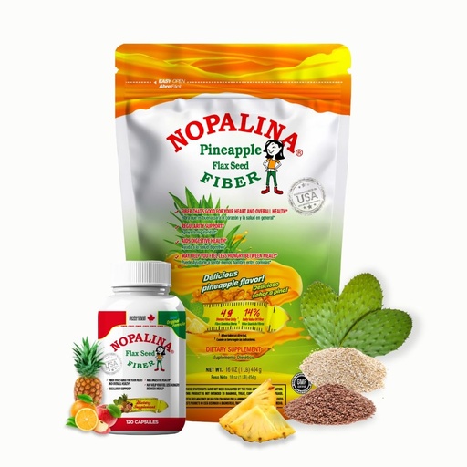[BRSREYYNCUGWMFDX] Nopalina Bundle: 120 Capsules + Pineapple 1lb Powder