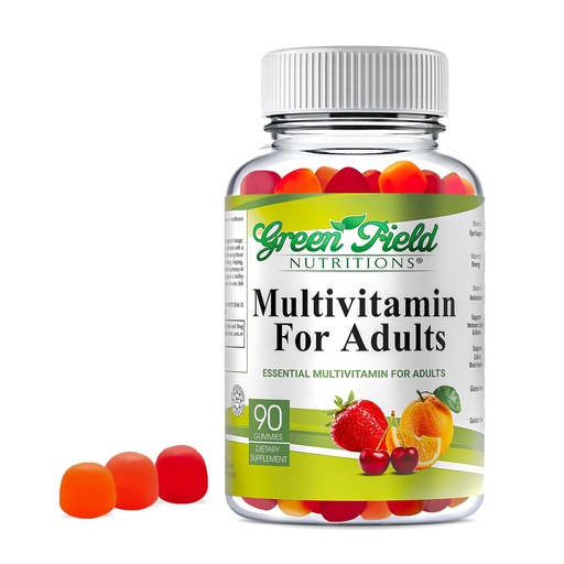 [BRSRMAI2CR7BQA35] Greenfield Nutritions Halal Multivitamin Gummies for Adult - Gelatin-Free Chewable Multivitamin with Vitamin D3, B6, B12, Zinc & C – Halal Vitamins for Men and Women (90 Count)