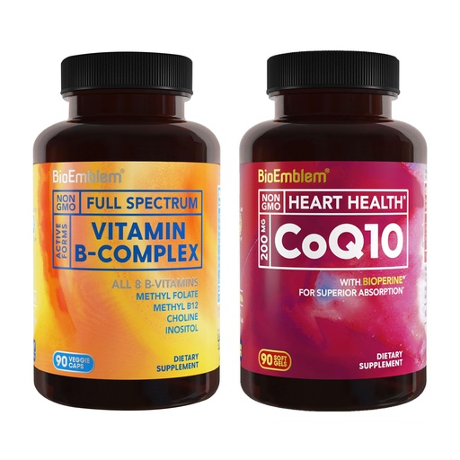 [BRSREGA3CIFRQYI3] BioEmblem Vitamin B-Complex and CoQ10 with BioPerine - 200mg Softgels