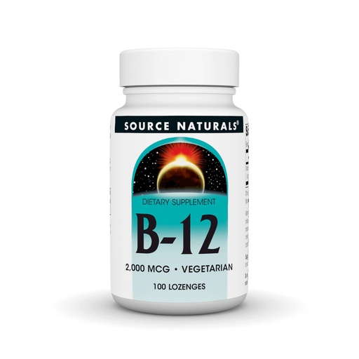 [BRSWIYQMCJ4QKGQ7] Source Naturals Vitamin B-12, 2000 mcg Supports Energy Production - 100 Lozenges