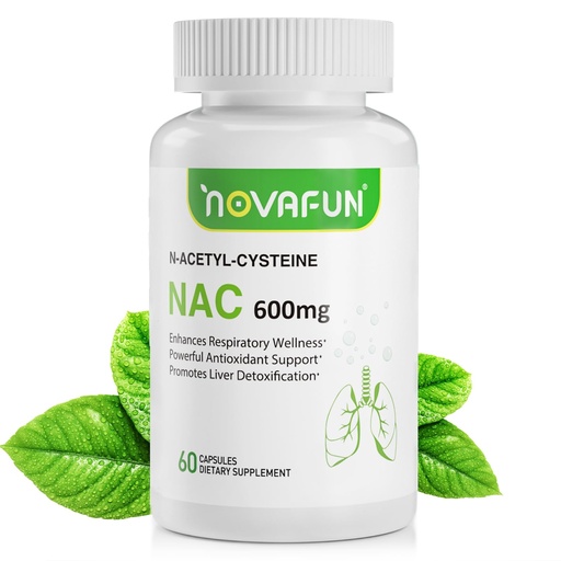 [BRSRACQZB4OWACQZ] NAC Supplement N-Acetyl Cysteine, NAC 600mg Capsules for Lung Support, Liver Detox, Antioxidant Support, Respiratory Health, 60 Counts