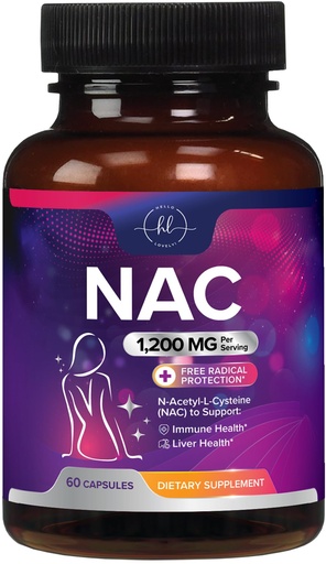 [BRSRACDQBEBW2D3F] NAC Supplement - 1200mg per Serving N-Acetyl-L-Cysteine – Optimal Absorption Immune Support with Powerful Antioxidants - Respiratory & Liver Health Support - Gluten Free, Bottled in USA - 60 Capsules