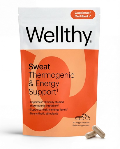 [BRSWGZARCN6A43TU] Wellthy Daily Thermogenic Capsimax, Green Tea & L-Carnitine Belly Thermogenic for Women Natural Weight Loss, Craving Control & Energy Support, 60 Count Capsules