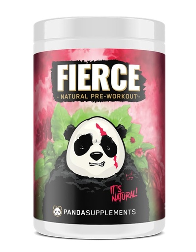 [BRSWYGL5AAAWO3TO] Underground Bio Labs Panda Supps Fierce: Natural Pre-Workout with Zero Artificial Ingredients and 300mg Naturally Sourced Caffeine for Clean Energy and Focus (30 Servings)(Panda's Blood)
