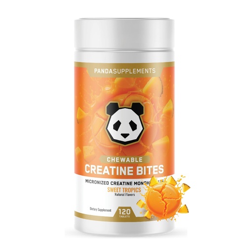 [BRSRGBQDDMIBQGQU] Underground Bio Labs: Panda Supps Creatine Bites for Men and Women (Convenient Chewable Candy) (5G) (30 Servings) (Sweet Tropics)