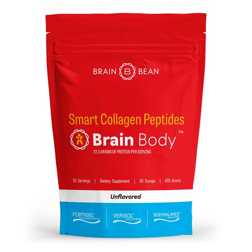 [BRSROGANB4IW2G3K] Brain Body Collagen Peptides Powder - Vital Protein & Collagen Supplement for Women & Men - Hydrolyzed Type I & III for Hair, Skin, Nails & Joint Health - 30 Servings - Unflavored - 678g
