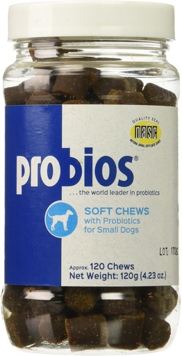 [BRSWI2T5OJ6WAHA5] Probios for Dogs Soft Chews, Probiotics for Dogs, Daily Supplement for Gut Health, Digestion & Immune Support, Small Breeds, 4.23oz