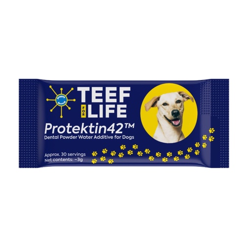 [BRSROFQBPMGWY3DD] TEEF FOR LIFE Refill Packets Protektin42 Prebiotic Dental Powder for Dogs, Plant-derived, clinically-Proven Formula Naturally Fights Bad Breath, Plaque, and Tartar, 1 Packet with 30 Servings