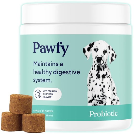 [BRSW2HY2CMFWOELU] Pawfy Probiotics for Dogs | Supports Digestive Health, Diarrhea for Small, Large Dogs | Improves Gut Health | Anti Yeast Supplements | Skin Health Seasonal Allergies Support - 30 Chews (Chicken)