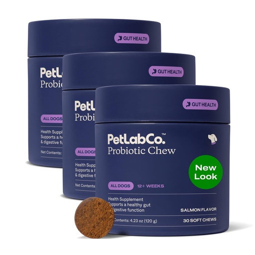 [BRSROAA2C5YBY3D5] PetLab Co. Probiotics for Dogs, Support Gut Health, Occasional Diarrhea, Digestive Health & Seasonal Allergies - Salmon Flavor - 30 Soft Chews - Pack of 3