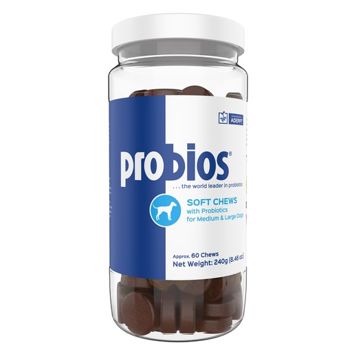[BRSWIZILDEBRK332] Probios for Dogs Soft Chews, Probiotics for Dogs, Daily Supplement for Gut Health, Digestion & Immune Support, Medium & Large Breeds, 8.46oz