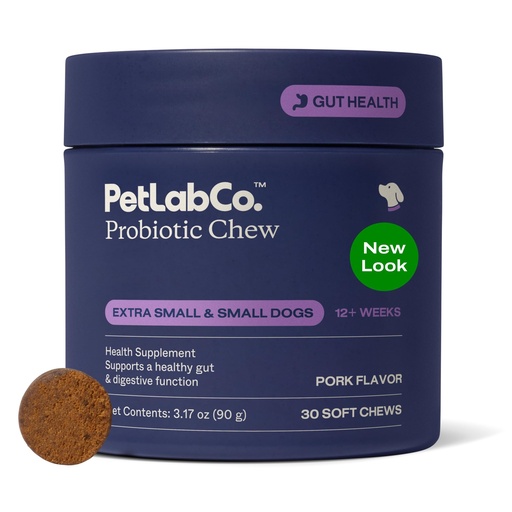[BRSREFINCRYRQ23P] PetLab Co. Probiotics for Dogs - Support Gut Health, Occasional Diarrhea, Digestive Health, Paw Licking & Seasonal Allergies - Pork Flavor - 30 Soft Chews - Formulated for Small Dogs
