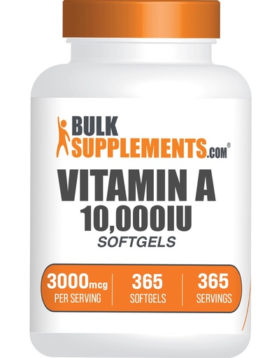 [BRSROFQPOINWCYLJ] BulkSupplements.com Vitamin A 10000 IU Softgels - as Retinyl Palmitate, Vitamin A Supplement - for Eye & Immune Support, Gluten Free, 1 Softgel per Serving, 365 Count (Pack of 1)