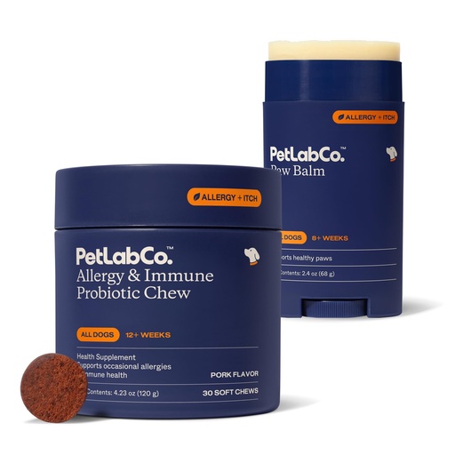 [BRSRMALYB4PBAETH] PetLab Co. – Paw Bundle: Specialized Dog Probiotic to Support with Occasional Allergies & Healthy Gut Microbiome 30 Count & Dog Paw Balm to Support Occasionally Dry Paws 2.4 Ounces