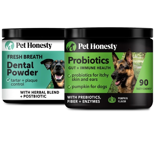 [BRSRACDRCAHRUELJ] Daily Essentials Virtual Bundle - Probiotics for Dogs + Dental Powder for Teeth Cleaning & Plaque Removal, Gut Health & Immune Support for Dogs