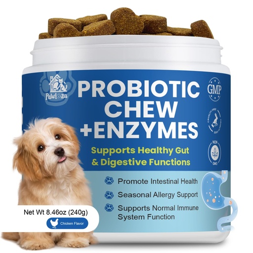 [BRSREEIOO56WACD4] Probiotics Dog Allery Chews for Dogs, Improve Itchy Skin Itchy Ears, Yeast Balance, Gut Health, Probiotics (10 Billion CFU) for Dog Immune Health & Allergy Relief Chews + Vitamins Blend