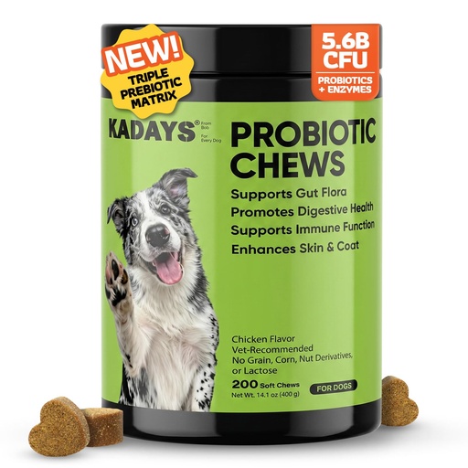 [BRSRGCQDCIBQY23A] Probiotics for Dogs Probiotics for Digestive Health Dog Gut Health Probiotics Dog for Diarrhea Gut Immune Health Digestive Probiotic Chews for Dogs Itchy Skin Eases Bloating Chicken Flavor 200 Ct