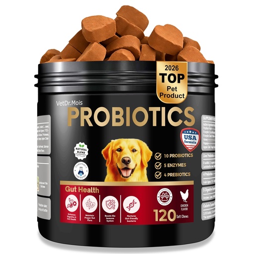 [BRSREBI3PMPAM2TH] Probiotics for Dogs&Cats, Probiotic for Sensitive Stomach, Itchy Skin, Allergies, Immunity, Yeast Balance, Oral Problems-Dog Probiotic and Digestive Enzymes with Prebiotics-Reduce Diarrhea, Gas-120 Ct