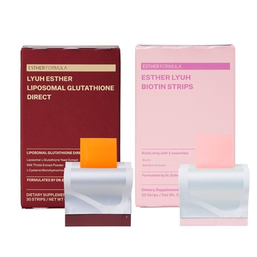 [BRSRGC3RBYPAGDY4] ESTHER FORMULA Beauty Boost Duo — Glutathione Strips (30 ct) & Biotin Strips (30 ct) | Fast-Absorbing Oral Strips | Hair & Nails Support, Biotin Supplement, Antioxidant Support, Bamboo Extract