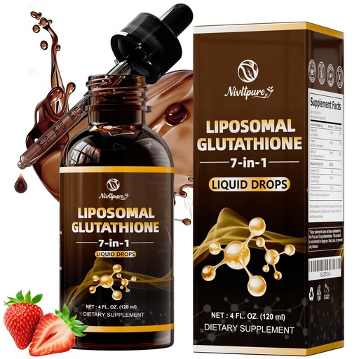 [BRSRYYD7OECROG3O] Liposomal Glutathione Liquid, 4 fl oz – 7-in-1 High Absorption Antioxidant with CoQ10, PQQ, Vitamin C, Selenium & B2 – Supports Cellular Health, Immune Function & Healthy Aging – 60-Day Supply