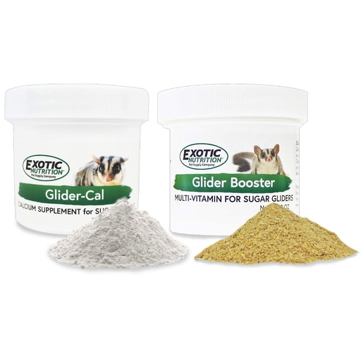 [BRSWYFQZOAAWCFYU] Exotic Nutrition Sugar Glider Vitamin Combo Pack - Powder Multivitamin & Powder Calcium Supplement for Pet Sugar Gliders