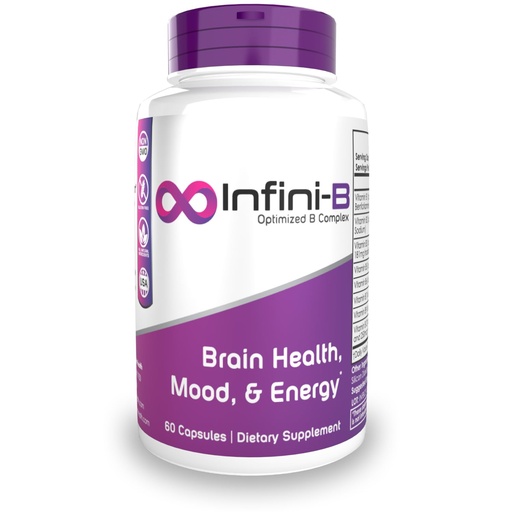 [BRSROYIDCIIR4YAZ] Nootropics Depot Infini-B Advanced B-Complex | Optimal Absorption & Bio-Availability | Enhanced Cognitive & Metabolic Support | 60 Capsules