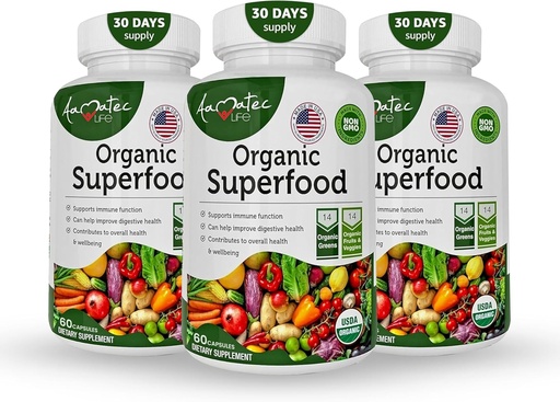 [BRSROHD6AAPWYCL3] ירקות אורגני Superfoods פירות ו Veggies מורכב - תוספי תזונה הטוב ביותר עם 14 ירקות & 14 פירות וירקות עם אלפאאלףה עשיר באנטיoxidants אורגני לא-GMO ( Count Pack של 3)