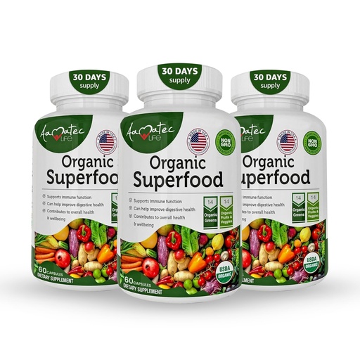 [BRSROHD6AAPWYCL3] Organic Superfood Greens Fruits and Veggies Complex - Best Dietary Supplement with 14 Greens &14 Fruits & Vegetables with Alfalfa Rich in Antioxidants Organic Ingredients Non-GMO (180 Count Pack of 3)