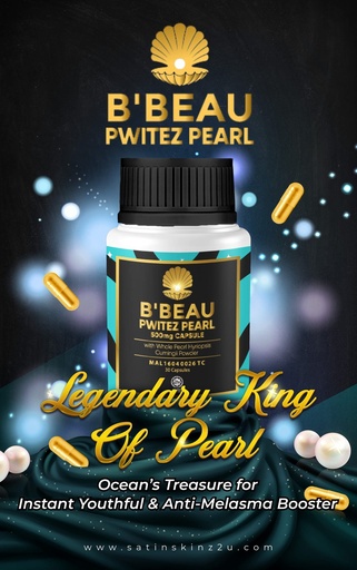 [BRSW2AY6AEHA2CYU] B'BEAU PWITEZ Pearl 500MG Capsule Anti Aging, ANTIOXIDANT. HYPERPIGMENTATION Treatment