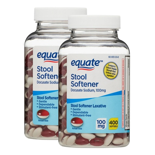 [BRSROH36AR5RA2A6] Stool Softener 100 mg – 400 Softgels, Gentle and Stimulant-Free for Women and Men, Stool Softeners for Adults and Children, Daily Constipation Support (Pack of 2)
