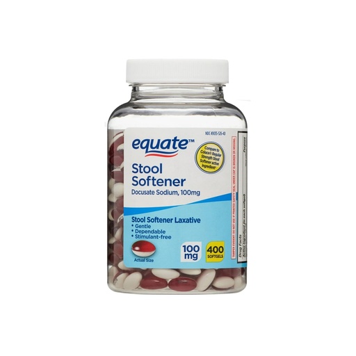 [BRSRGYL7PN7AIALH] Stool Softener 100 mg – 400 Softgels, Gentle Daily Stool Softener for Women and Men, Docusate Sodium Softgels, Stimulant-Free Softener Supplement (Pack of 1)