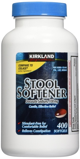 [BRSWIFQNDEFWKDTM] Kirkland Signature Stool Softener 100mg 400 Ct, 1count