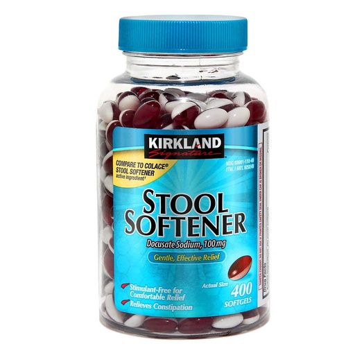 [BRSWKZ33BECACELU] Kirkland Signature Stool Softener 100 mg, 400 Softgels (3 Pack)