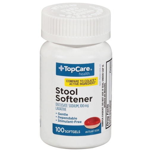[BRSRGAYBAQBWYA3F] Topcare, Health 100Mg Stool Softner, 100 Count