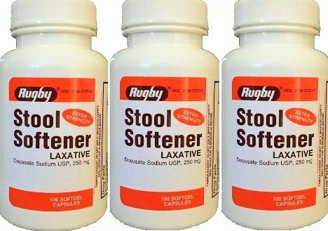 [BRSWIHYECV6AA2DG] [3 PACK] Rugby® Docusate Sodium USP, 250mg Extra Strength Stool Softner Laxative 100ct Softgels (Pack of 3) *Compare to Colace Extra Strength & Save!* UPC