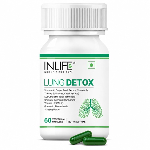[BRSW2HDYBUNWYAL5] INLIFE Lung Detox Supplement, Nettle Quercetin Bromelain, 60 Veg Caps