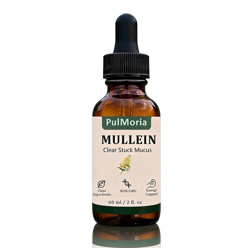 [BRSRGALYCQJRYFY2] Pulmoria Clear Stuck Mucus, with Wild Mullein Extract, Cordyceps, Bromelain, Lemon Peel, Ginger, for Daily Airway Comfort & Wellness, Plant-Based Formula Lung Support Drops, 60 ml