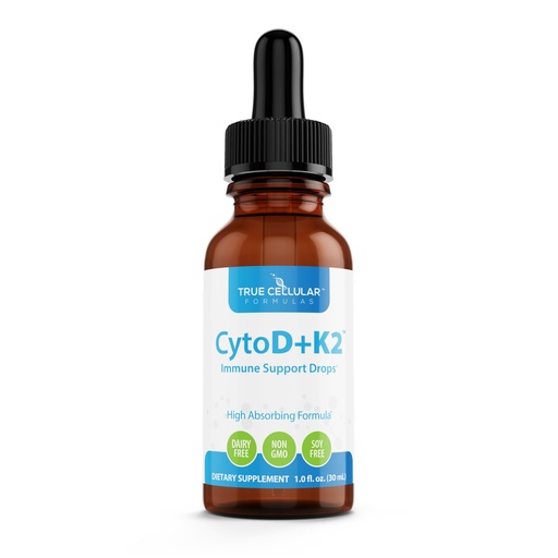 [BRSROYYEBANBU23F] True Cellular Formulas Vitamin D3 2200 IU + K2 MK-7 Liquid Drops - High Potency Immune & Bone Support Supplement with Organic Olive Oil - CytoD+K2 30 Day Supply (1 FL OZ)