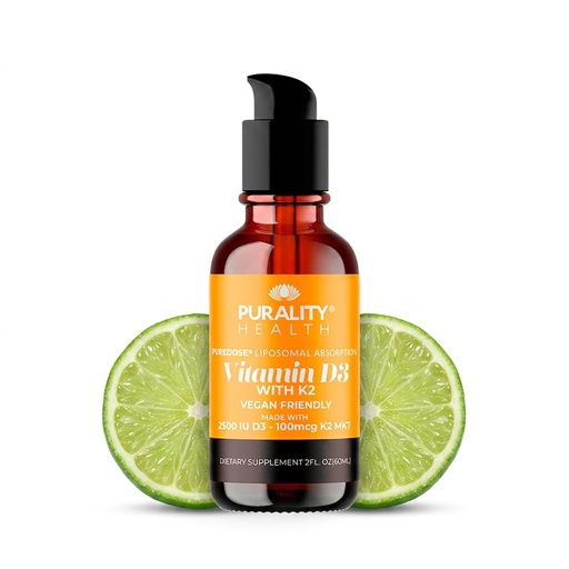 [BRSWGY3YOZYRYYDF] PURALITY HEALTH Vitamin D3 with K2 Liquid Supplement, Vegan, Micelle Liposomal Enhanced Absorption, Non-GMO, 30 Day Supply