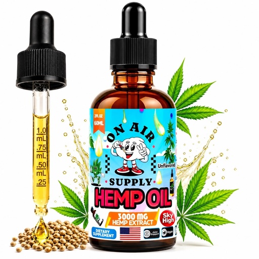 [BRSREEILCQIQ4D3K] Hemp Oil 3,000mg – 2 fl oz (60ml) - Unflavored, Non-GMO Omega 3 6 9 for Skin, Hair & Immune Support - Natural Sleep Bedtime Aid - Made in USA