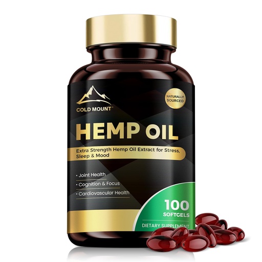 [BRSRAAYHDEIWEG3D] Hemp Oil Supplement, Support Immune System Health, 100 Softgels,100 Day Supply