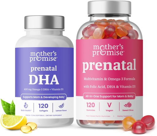 [BRSRA232OACWGH34] Mother's Promise Prenatal Vitamin Gummies & Prenatal DHA for Women Bundle