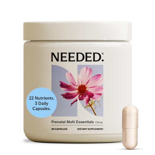 [BRSRACQFA4HRUCA3] Needed. Multivitamin for Prenatal | Prenatal Multi Essentials Capsule - Pregnancy, Breastfeeding, Postpartum | Expertly-Formulated & Third-Party Tested, Citrus Scent Insert | 30-Day Supply