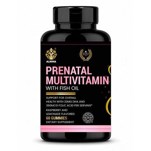 [BRSRE2YLOV5GEC3J] Prenatal Multivitamin Gummies – Women’s Prenatal Support with DHA, Folic Acid & Biotin, Halal Supplement, Made in USA