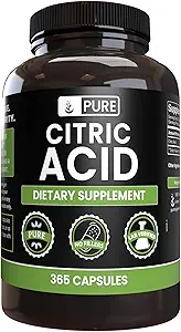 [BRSWYCANCANWG2Q2] Pure Original Ingredients Citric Acid (365 Capsules) No Magnesium Or Rice Fillers, Always Pure, Lab Verified
