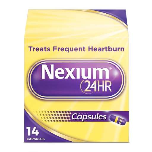 [BRSWIG36B56QEYA5] Nexium 24HR Acid Reducer Heartburn Relief Capsules for All-Day and All-Night Protection from Frequent Heartburn, Heartburn Medicine with Esomeprazole Magnesium - 14 Count