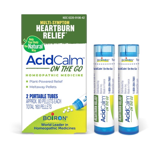 [BRSRGHT5AQJWMHYY] Boiron AcidCalm On The Go for Acid Reflux, Heartburn, Indigestion, Bloating, and Upset Stomach - 2 Count (160 Pellets)